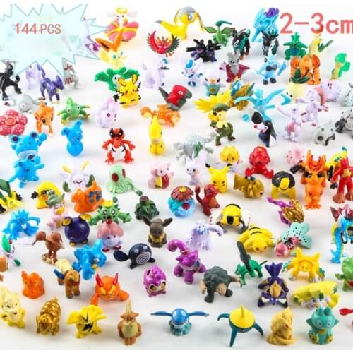 Tomy Pokemon Figures Model Pikachu Figuras Anime Figure Action Toys Dolls Child Birthday Kawaii Gift For Boys Kids 2-3cm 144Pcs