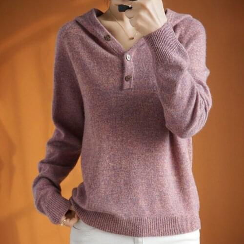 Spring and Autumn New 100% Cardigan Womens V-neck Pullover Sweatshirt Wild Casual Solid Color Buckle Knitted Bottoming Shirt