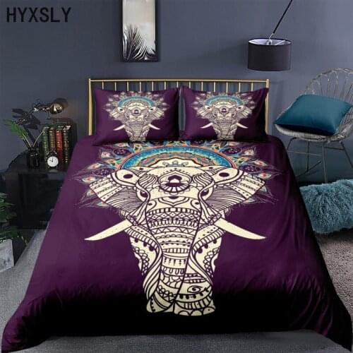 Elephant Animal Bedding Set Single Full Queen King Size Duvet Cover Comforter Quilt Polyester Home Room Textiles Kids 2/3 Pieces