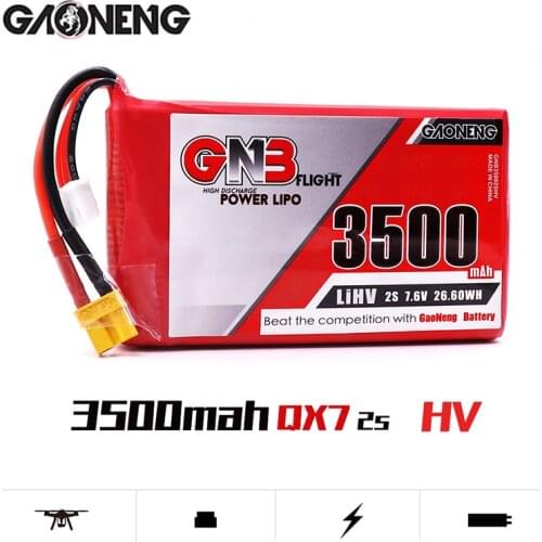 Gaoneng GNB 2S 3500mAh 2S1P 7.6V 2C/4C HV Remote control Lipo Battery With XT30 Plug For frysky Taranis QX7 Transmitter TX