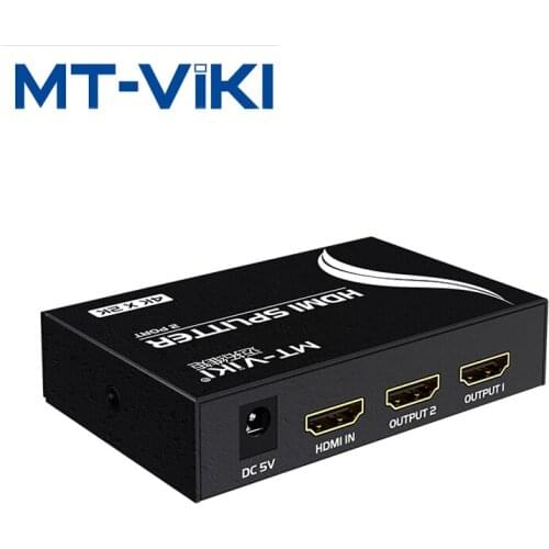 MT-VIKI 2 port hdmi splitter 1 input 2 output simultaneous output of the support 3D 4K HD splitter With power MT-SP142