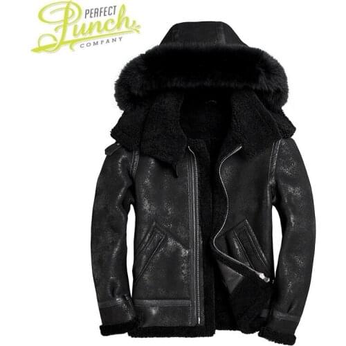 Fur Natural Sheep Real Shearing Winter Coat Men Hooded Plus Size Jackets for Mens Clothing Veste Homme SWY864-1 YY758