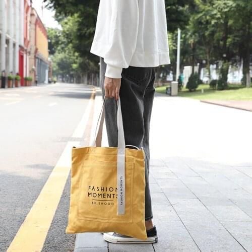 2020 New Fashion Thick Canvas Bag Women Letter Print Tote Bag Collage Student Handbag Women Crossbody Bags Ladies Shoulder Bag