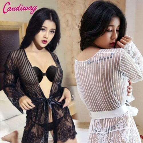 Sexy lace Nightdress babydoll gowns erotic hot perspective women underwear costume transparent lingerie costumes Sleepwear