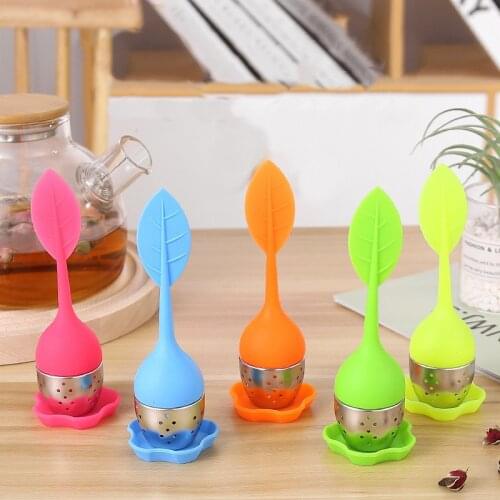1PCS Creativity Silicone Stainless Steel Tea Infuser Leaf Tea Strainer Ball for Brewing Device Herbal Spice Kitchen Filter Tools