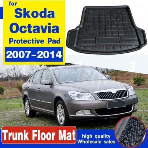 For Skoda Octavia 2007-2014 Tailored Boot Liner Tray Car Rear Trunk Cargo Mat Floor Sheet Carpet Mud Non-slip Protective Pad