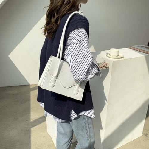 NEW Women Casual Solid Flap high quality classic Leather Shoulder Bag Messenger Bag Vintage Crocodile Pattern Handbags