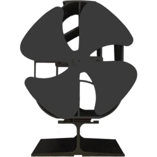 Black Stove Fan Fireplace Fan Heat Powered Komin Wood Burner 4 Blade Eco Fan Friendly Quiet Home Efficient Heat Distribution