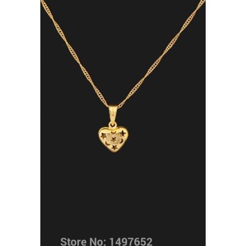 / Gold Color Mini Heart Necklaces & Pendants New Vintage Jewelry for Women Girls & Kids,Lovers Gifts Free shipping