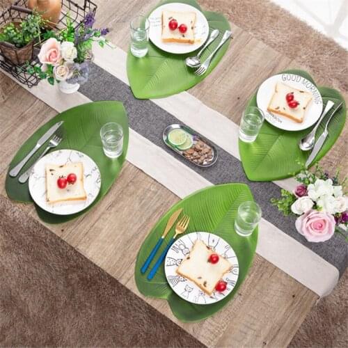 1Pc Gold Silver Monstera Shaped Table Mat Tropical Leaf Placemats Dining-table Coaster EVA Eco-friendly Cup Mats For Party Home