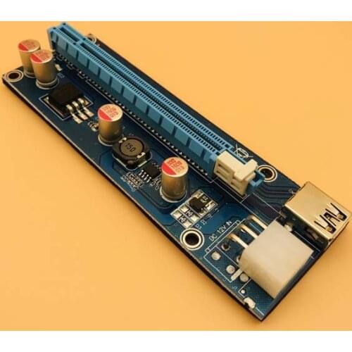 100PCS VER 006C 60CM USB 3.0 Cable PCI-E Riser Card SATA to 6PIN Power for bitcon miner ETH Mining Riser Card Fast Free Shipping