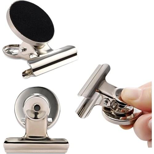 3 Pieces Refrigerator Magnet Clips with Black Flannelette for Scratch Safe - 38mm Wide - Perfect Fridge Magnets,Office Magnets