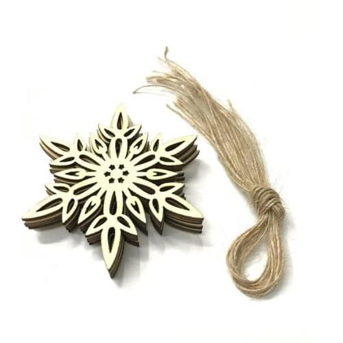 50PCS Christmas Wood Cutouts Unfinished Snowflake Wooden Ornaments for Holiday Card Decoration Xmas Gift Tags Wood DIY Crafts
