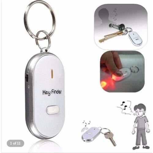 50pcs/lot Self Defense Alarm Smart Finder Key Sensors Key Chain Sound LED with Whistle Claps Finder Locator Find Lost
