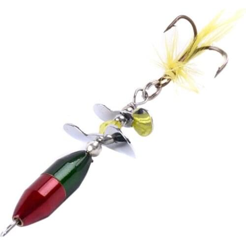 7cm 10g Fishing Lure Double Metal Spinner Plate Fishing Lure Hard Bait with Hook Fish Tackle Tool with Swivel Plate