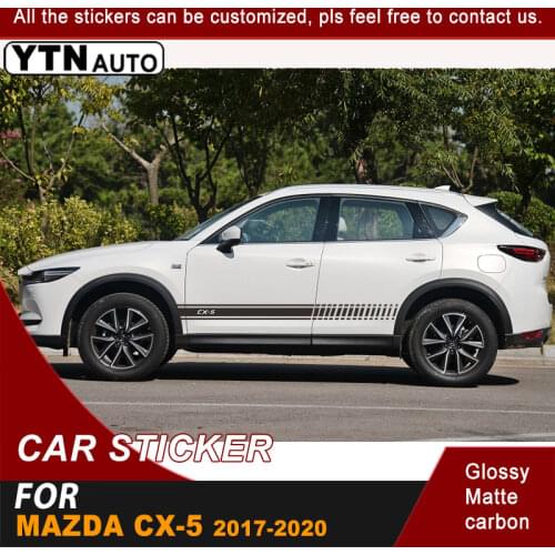 Car Stickers For Mazda CX-5 CX5 2017 2018 2019 2020 Side Door Body Racing Stripe Graphic Vinyl Car Decal Customs Car Accessories