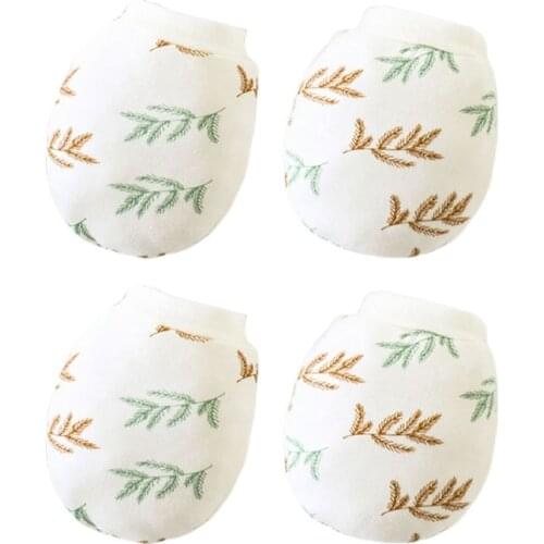 Baby Cotton Cartoon Pattern Anti Scratching Glove Protection Face Scratch Mitten 24BE