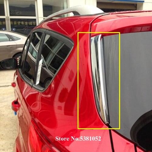 Chrome Rear Window Spoiler Cover Side Strip Trim Pillar Posts Molding Garnish Bezel For Ford Escape 2017 Accessories Car Styling