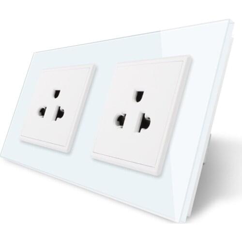 LIVOLO, Manufacturer, 16A US Standard, Wall Electric / Power Double Socket /Plug, Crystal Glass Panel,VL-C7C2US-11