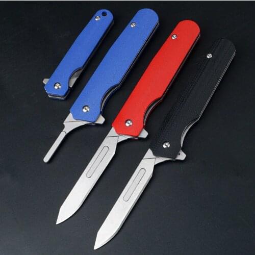 HWZBBEN Replaceable Blades Pocket Folding Knives EDC Outdoor Emergency Scalpel Knife Cut Rope Carving Multitool Utility Knife