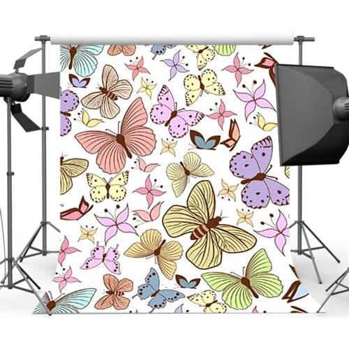 Mocsicka Photography Backdrop Colorful Butterfly Photo Background for Photographers Studio Girl S-2060