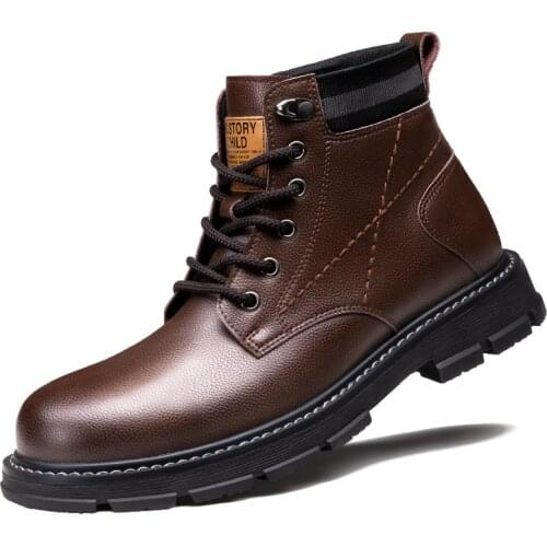 Men Casual Leather Sneakers High Top Shoes Men Shoes 2021 New Arrival Ankle Boots Leather Sneakers Male Shoes