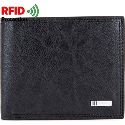 2019 Short Men Wallet RFID Theft Protection Wallets PU Leather Slim Man Purses Big Capacity Coin Purse Card Holder Multifunction