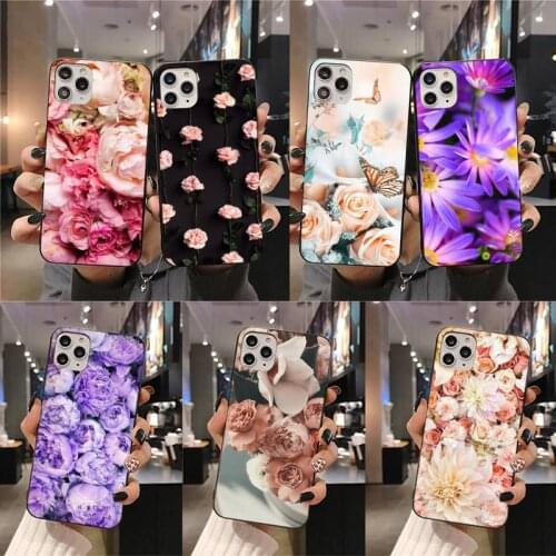 Colorful Flower Rose Soft Phone Cover for iPhone 11 pro XS MAX 8 7 6 6S Plus X 5S SE 2020 XR case