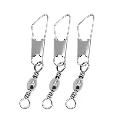 New 30Pcs High Strength Fishing Barrel Swivel with Safety Snap Connector Tackle Kit