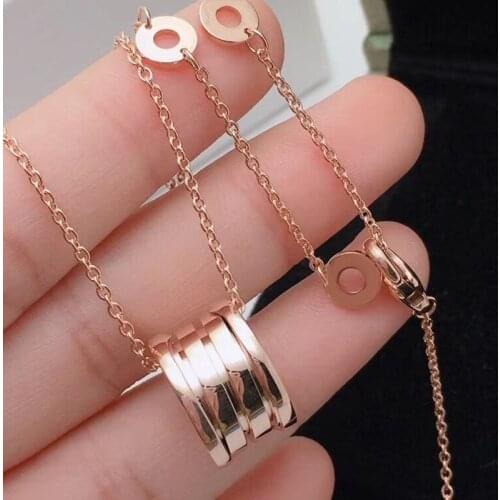 Original 925 sterling silver spring ceramic necklace for women with rose gold classic high quality couple jewelry birthday gift