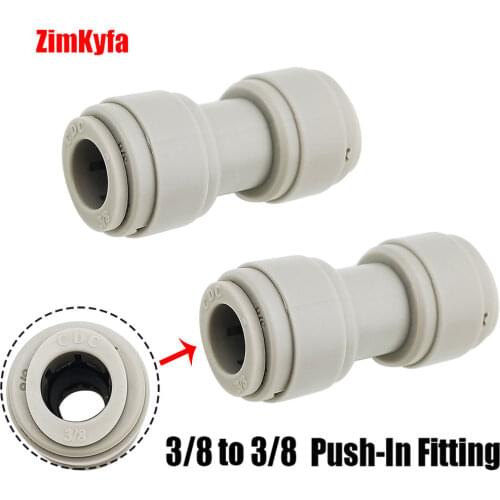 Push In Fittings Air Water Hose Tube Adapter 3/8 to 3/8 Reducer Connector for Home Brewing 2pcs