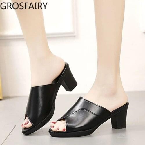 Sandals and Slippers Womens Summer Wear Womens Shoes Fashion Slope with Non-slip Thick Heel Thick-soled Womens High Heels