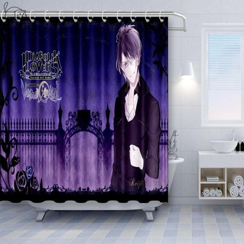 NYAA DIABOLIK LOVERS Shower Curtain Fabric Waterproof Sakamaki Shu reiji Komori Yui Bathroom Shower Curtain For Bath