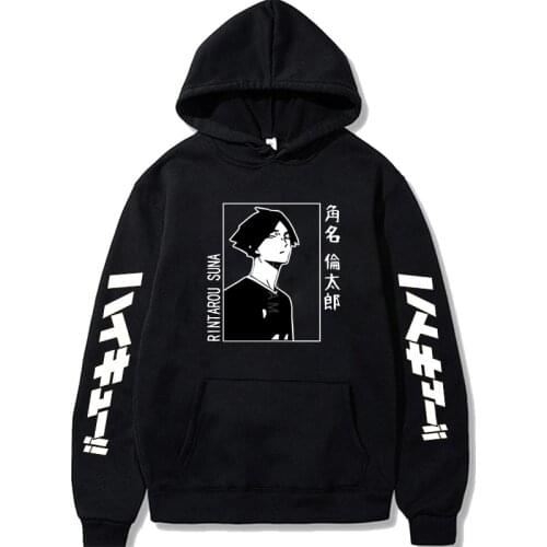 Japanese Anime Haikyuu Harajuku Rintarou Suna Manga Hoodies Cool Inarizaki Volleyball Club Men Oversized Long Sleeve Sweatshirts
