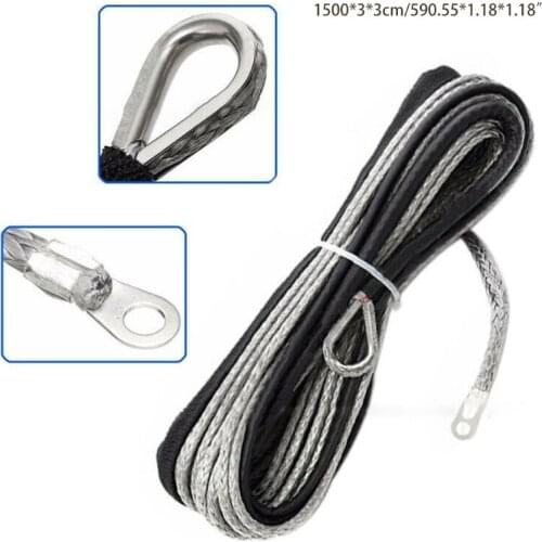 Winch Line Heavy Duty Tow Ropes Synthetic Cable High Strength Safety Hook Trailer ATV UTV Off-road Emergency Towing Rope G5AD