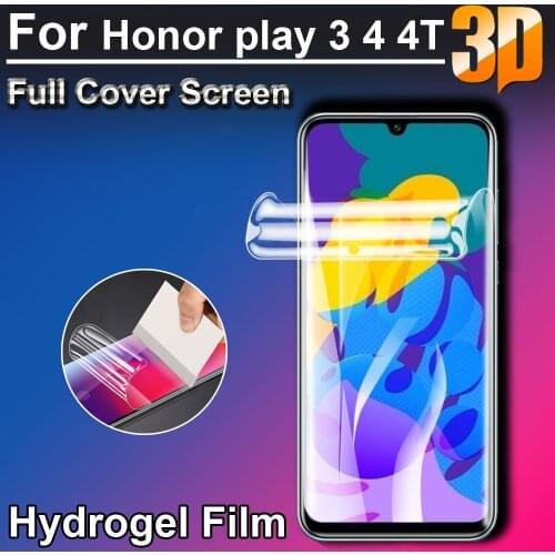 3D Ultra Clear Soft LCD Anti-Scratch Full Coverage Screen Protector for Huawei Honor Play 3 4 4T pro 8 Hydrogel Film(Not glass)