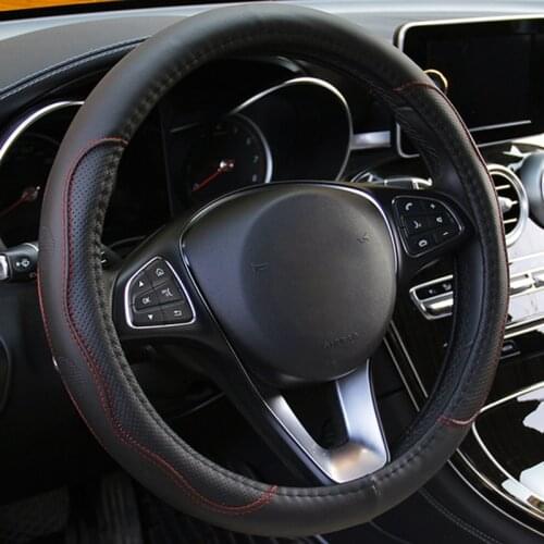 Universal Car PU Steering Wheel Cover Leather Anti-slip Skidproof Durable 38CM for Kia Sportage Spectra Rio Stonic Soul
