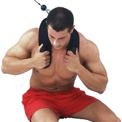 Pulling Harness Shoulder Strap Belt Fitness Abdominal Crunch Straps Exercise Workout Gym Barbell Gym Equipment Equipment Black