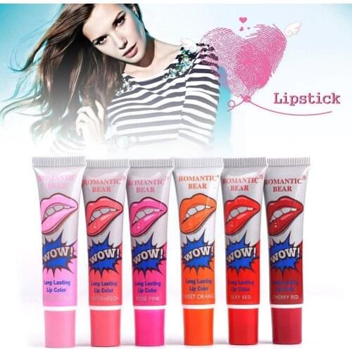 6 Colors Available Romantic Peel Off Lipstick Tearing Lip Makeup Lip Long Tattoo Gloss Film Lasting Set Magic Tint Type Lip E6P6