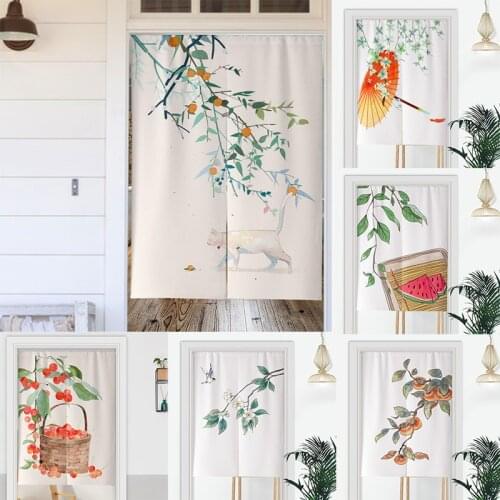 Cotton Linen Partition Curtain Living Room Bedroom Decorative Cloth Door Curtain Kitchen Geomantic Curtain Blackout Curtain