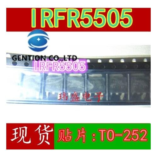 10PCS FR5505 IRFR5505 MOS field effect tube TO-252 a/P channel 55 v 18 MOS tube in stock 100% new and original