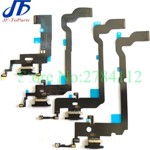 10pcs Charging Flex For iPhone X XR XS MAX XSM USB Charger Port Dock Connector With Mic Flex Cable Replacement