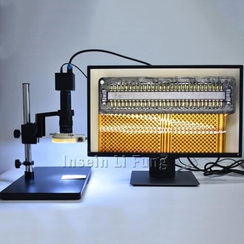 1080P 4K HD 8MP Video Microscope HDMI Camera+10X-300X Adjustable Magnification Zoom C-mount Lens+LED Light Source+Large Bracket