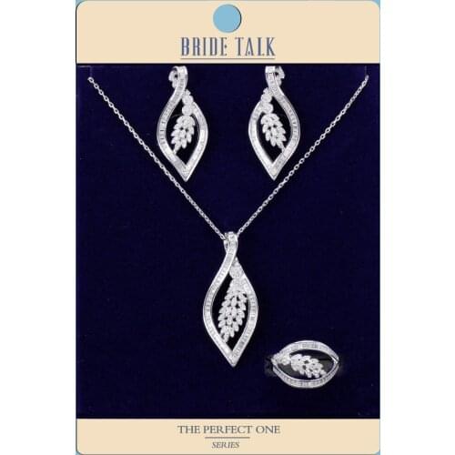 3pcs Bridal Cubic Zirconia Jewelry Sets Lobster Clasp Necklace For Women Party, Luxury Dubai Nigeria CZ Crystal Wedding Jewelry