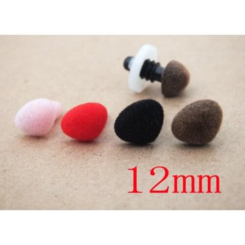 40pcs 12mm Mixed colors triangle safety nose(with washers) Diy doll toy Accessories Triangle Toy Noses For teddy bear Crafts