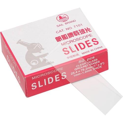 50pcs Microscope Slides 1.2mm Thick For Preparation Of Specimen for Biological Microscope