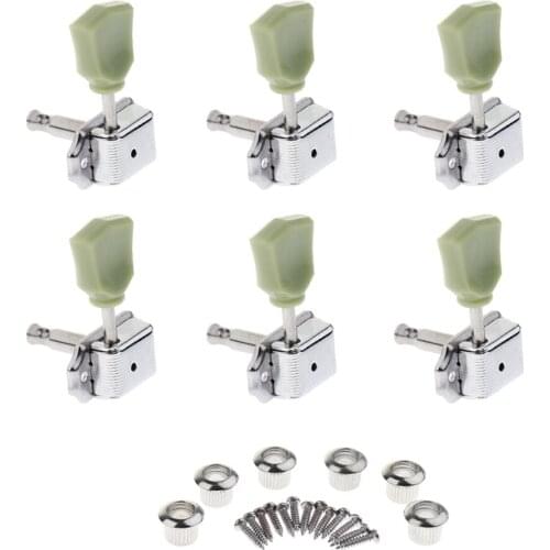 6 Pieces Plastic Guitar Tuning Pegs Tuners Buttons Caps Knobs w/ Screws