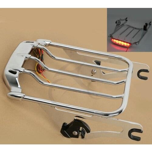 Motorcycle Air Wing Luggage Rack w/ LED Light for Harley Touring Road King Glide FLHR FLTR 2009-2013