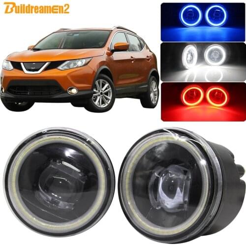 Buildreamen2 Car 4000LM LED Fog Light Kit Lens Angel Eye Daytime Running Light DRL 12V For Nissan Rogue 2010 2011 2012 2013 2014