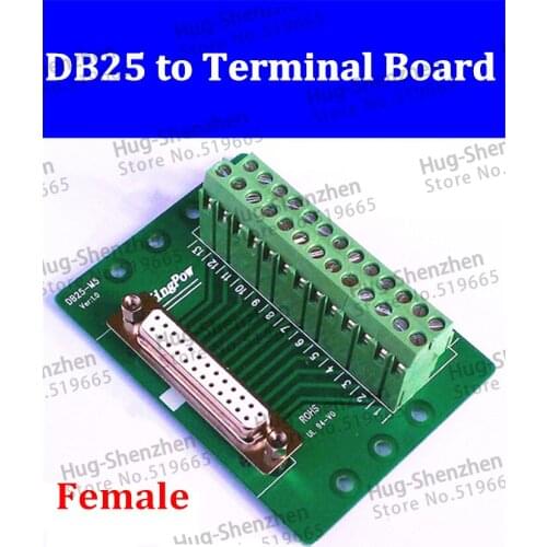DB25 to Terminal adapter plate DR25 Female terminal breakout board 180 degrees wholesale